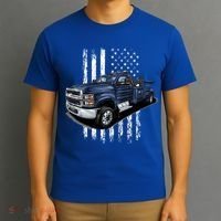Tow Truck On American Flag Gift T-Shirt thumb 3
