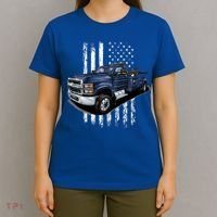 Tow Truck On American Flag Gift T-Shirt thumb 4