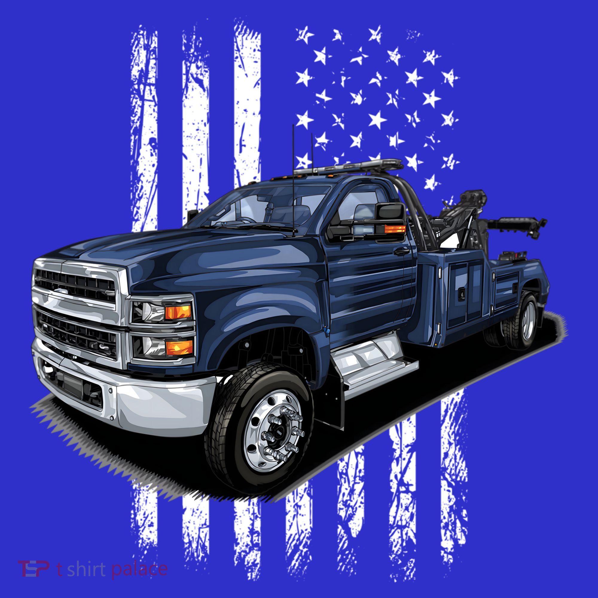 Tow Truck On American Flag Gift Coaster