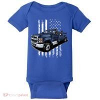 Tow Truck On American Flag Gift Baby Bodysuit thumb 0