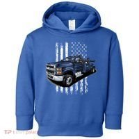 Tow Truck On American Flag Gift Toddler Hoodie thumb 0