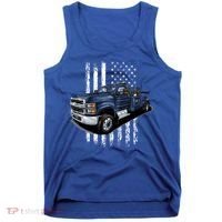 Tow Truck On American Flag Gift Tank Top thumb 0