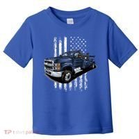Tow Truck On American Flag Gift Toddler T-Shirt thumb 0