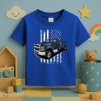 Tow Truck On American Flag Gift Toddler T-Shirt thumb 3
