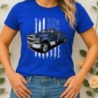 Tow Truck On American Flag Gift Women's T-Shirt thumb 2