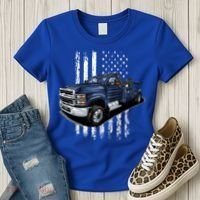 Tow Truck On American Flag Gift Women's T-Shirt thumb 3