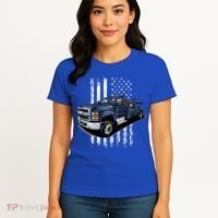 Tow Truck On American Flag Gift Women's T-Shirt thumb 4