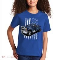 Tow Truck On American Flag Gift Kids T-Shirt thumb 2