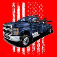Tow Truck On American Flag Gift Santa Hat thumb 1