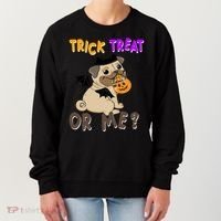 Trick Treat Or Me Pug Dog Halloween Women's Sweatshirt thumb 0