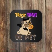Trick Treat Or Me Pug Dog Halloween Coaster thumb 0