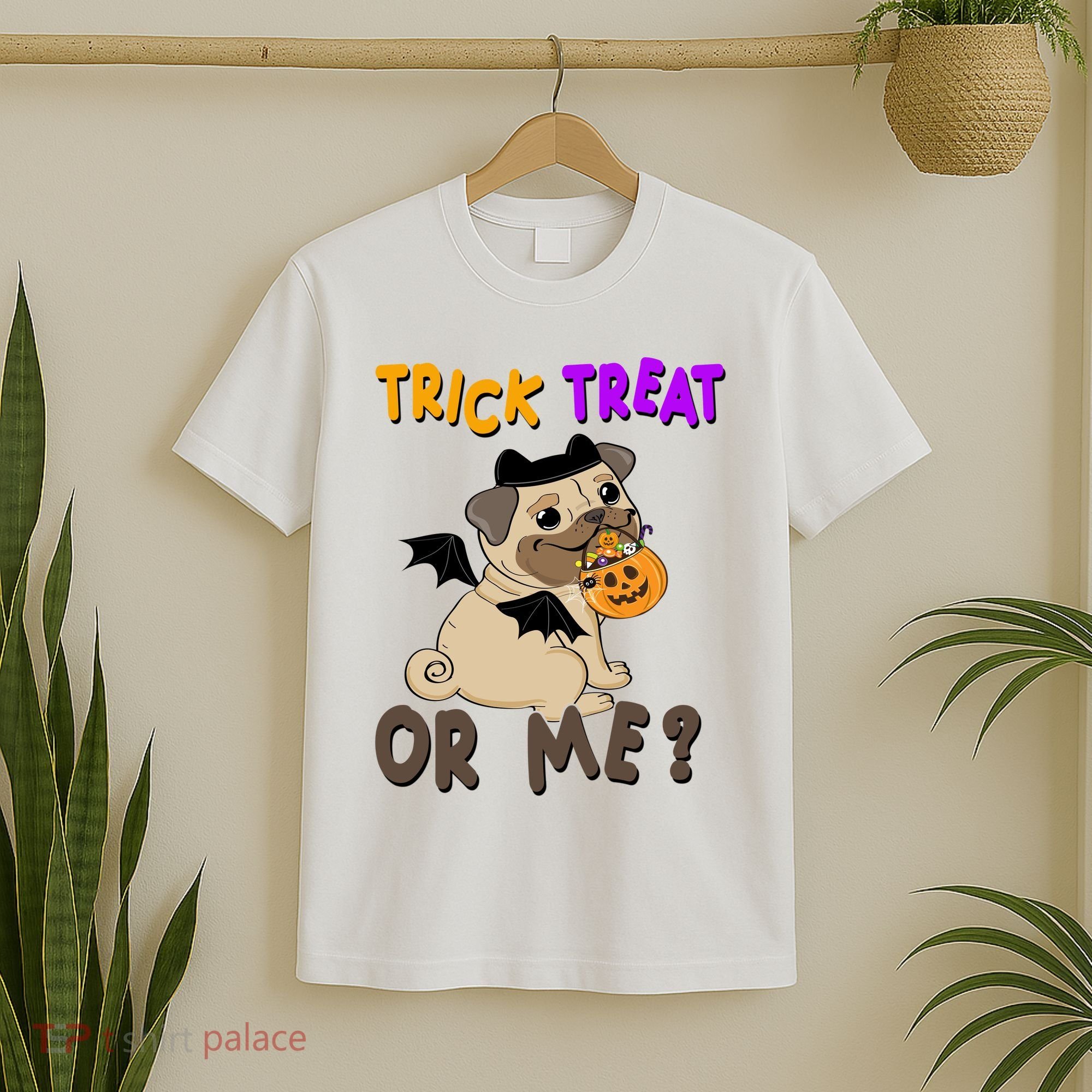 Trick Treat Or Me Pug Dog Halloween T-Shirt