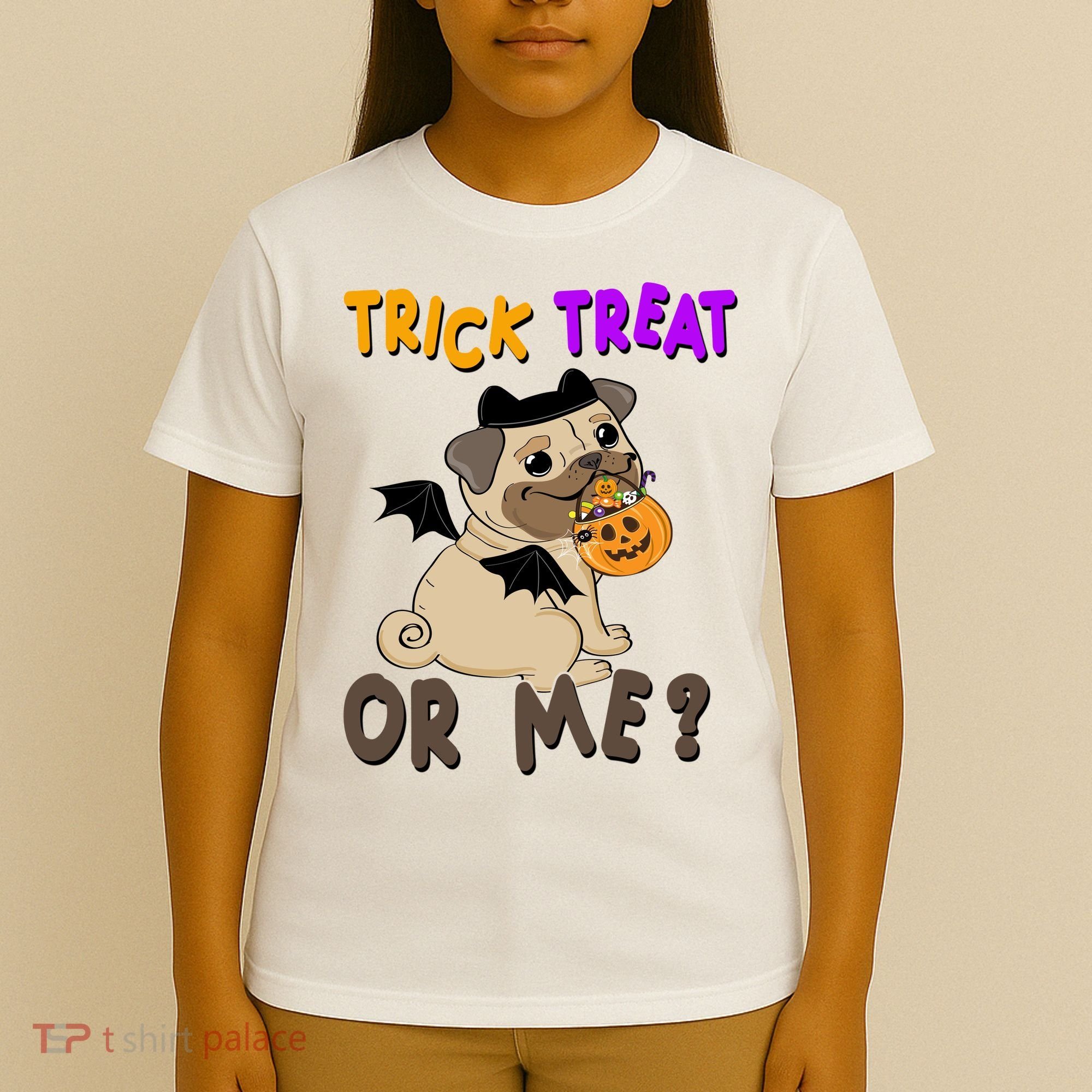 Trick Treat Or Me Pug Dog Halloween T-Shirt