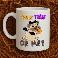 Trick Treat Or Me Pug Dog Halloween Coffee Mug thumb 2