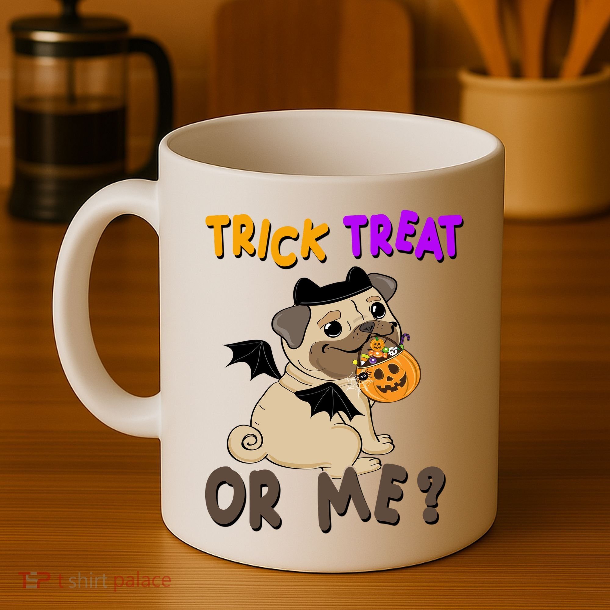 Trick Treat Or Me Pug Dog Halloween Coffee Mug