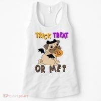 Trick Treat Or Me Pug Dog Halloween Women's Tank Top thumb 0
