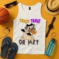 Trick Treat Or Me Pug Dog Halloween Tank Top thumb 4