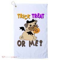 Trick Treat Or Me Pug Dog Halloween Golf Towel thumb 0
