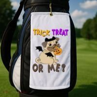 Trick Treat Or Me Pug Dog Halloween Golf Towel thumb 2