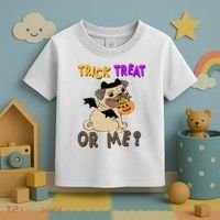 Trick Treat Or Me Pug Dog Halloween Toddler T-Shirt thumb 3