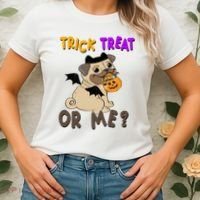 Trick Treat Or Me Pug Dog Halloween Women's T-Shirt thumb 2