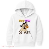 Trick Treat Or Me Pug Dog Halloween Kids Hoodie thumb 0