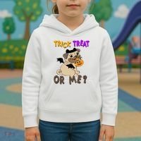 Trick Treat Or Me Pug Dog Halloween Kids Hoodie thumb 3