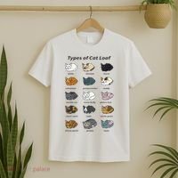 The Types of Cat Loaf Funny Animal Pet Owner T-Shirt thumb 2