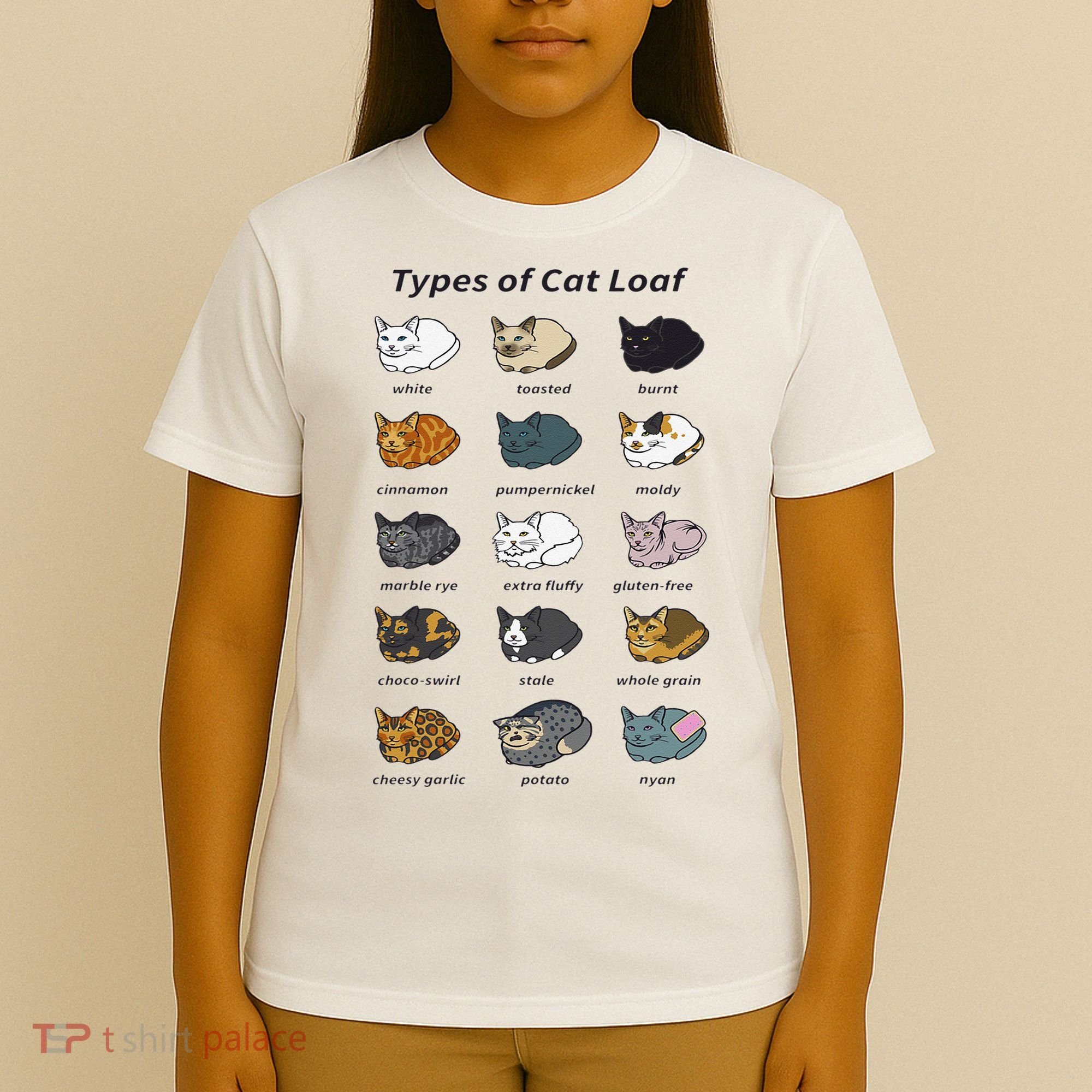 The Types of Cat Loaf Funny Animal Pet Owner T-Shirt