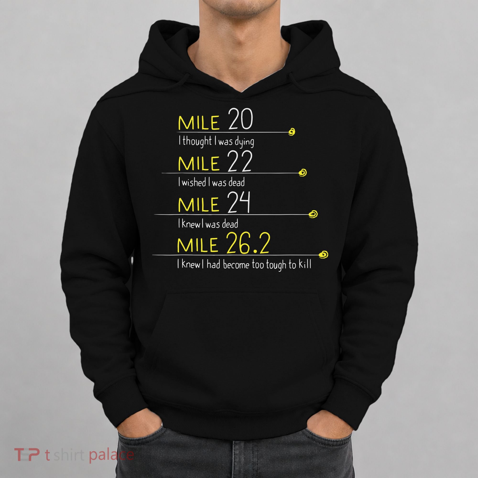 The Thoughts Of Marathoner Runner Gift Funny Marathon Hoodie