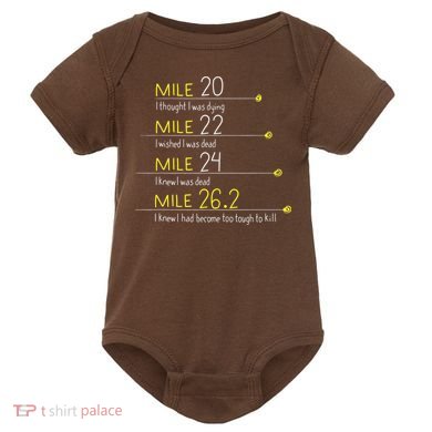 The Thoughts Of Marathoner Runner Gift Funny Marathon Baby Bodysuit