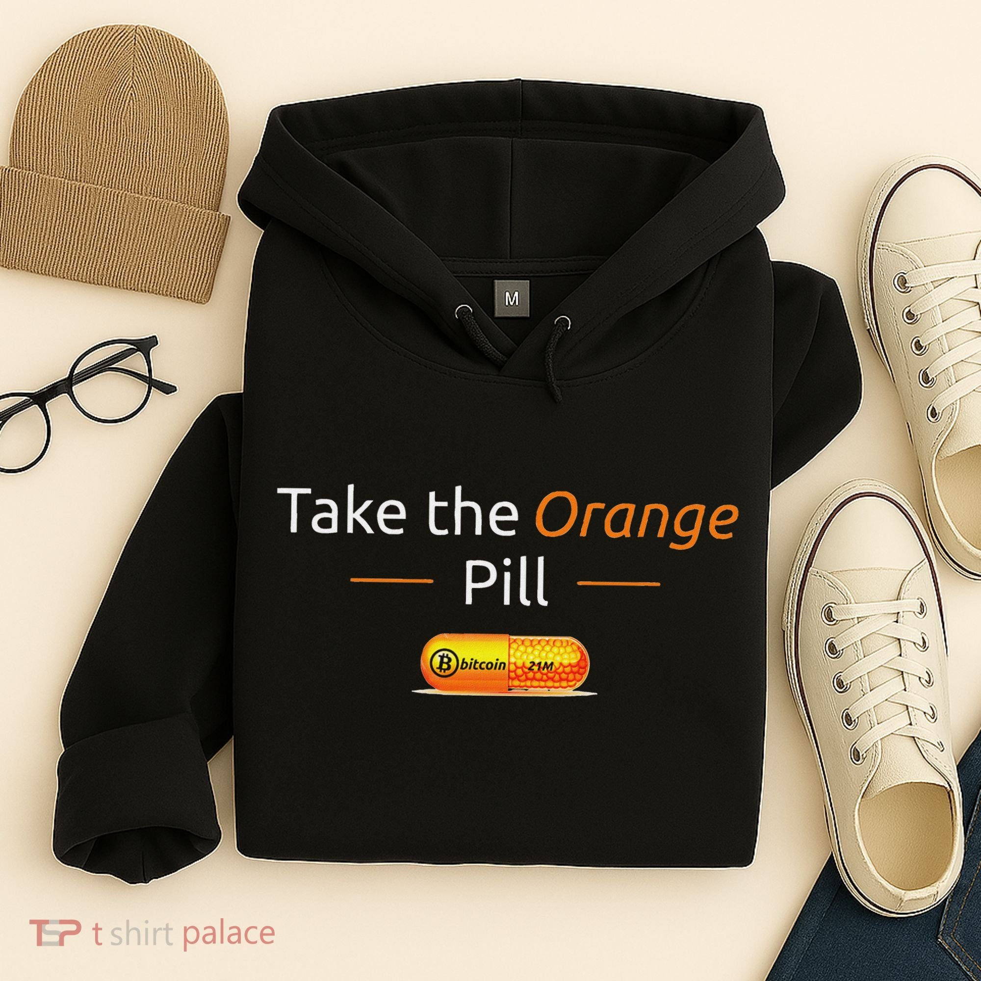 Take The Orange Pill Bitcoin Btc Crypto Currency Defi Hoodie