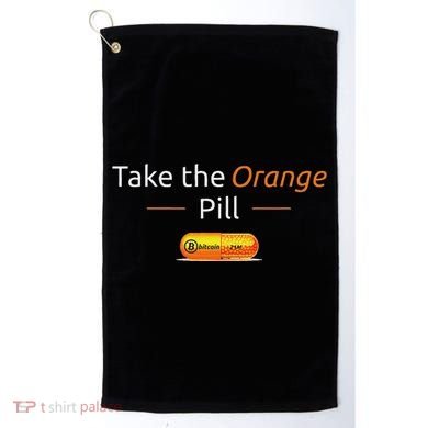Take The Orange Pill Bitcoin Btc Crypto Currency Defi Golf Towel