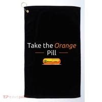 Take The Orange Pill Bitcoin Btc Crypto Currency Defi Golf Towel thumb 0