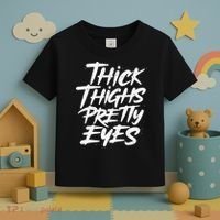Thick Thighs Pretty Eyes Big Gym Fitness Toddler T-Shirt thumb 3