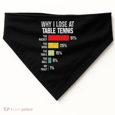 Table Tennis Player Joke For Ping Pong USA-Made Doggie Bandana