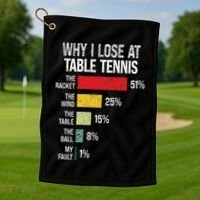 Table Tennis Player Joke For Ping Pong Golf Towel thumb 1