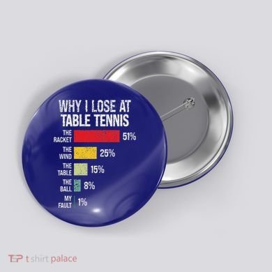 Table Tennis Player Joke For Ping Pong Button