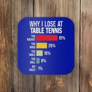 Table Tennis Player Joke For Ping Pong Coaster