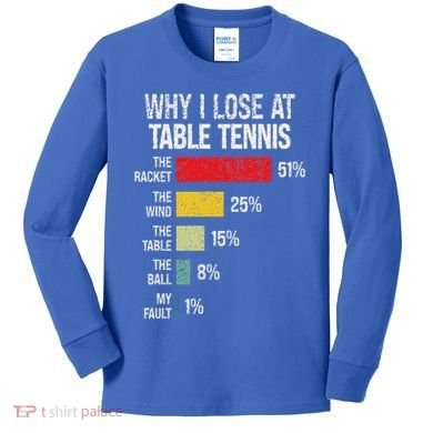 Table Tennis Player Joke For Ping Pong Kids Long Sleeve Shirt