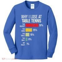 Table Tennis Player Joke For Ping Pong Kids Long Sleeve Shirt thumb 0