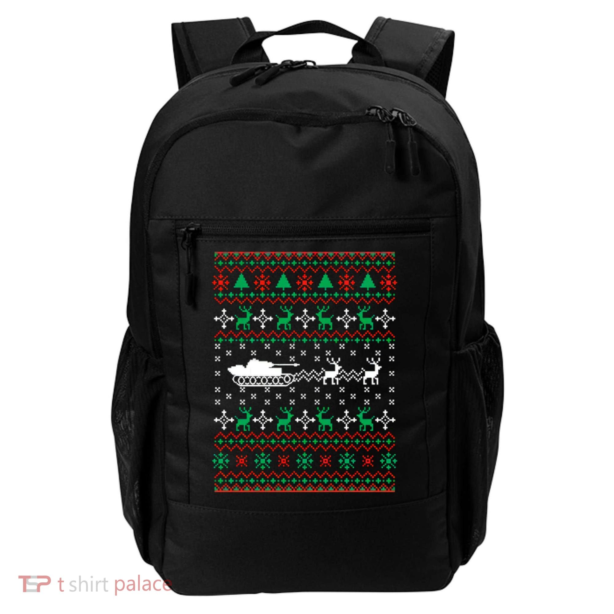 Tank Tanker Panzer Xmas Ugly Christmas Backpack