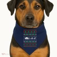 Tank Tanker Panzer Xmas Ugly Christmas USA-Made Doggie Bandana thumb 1