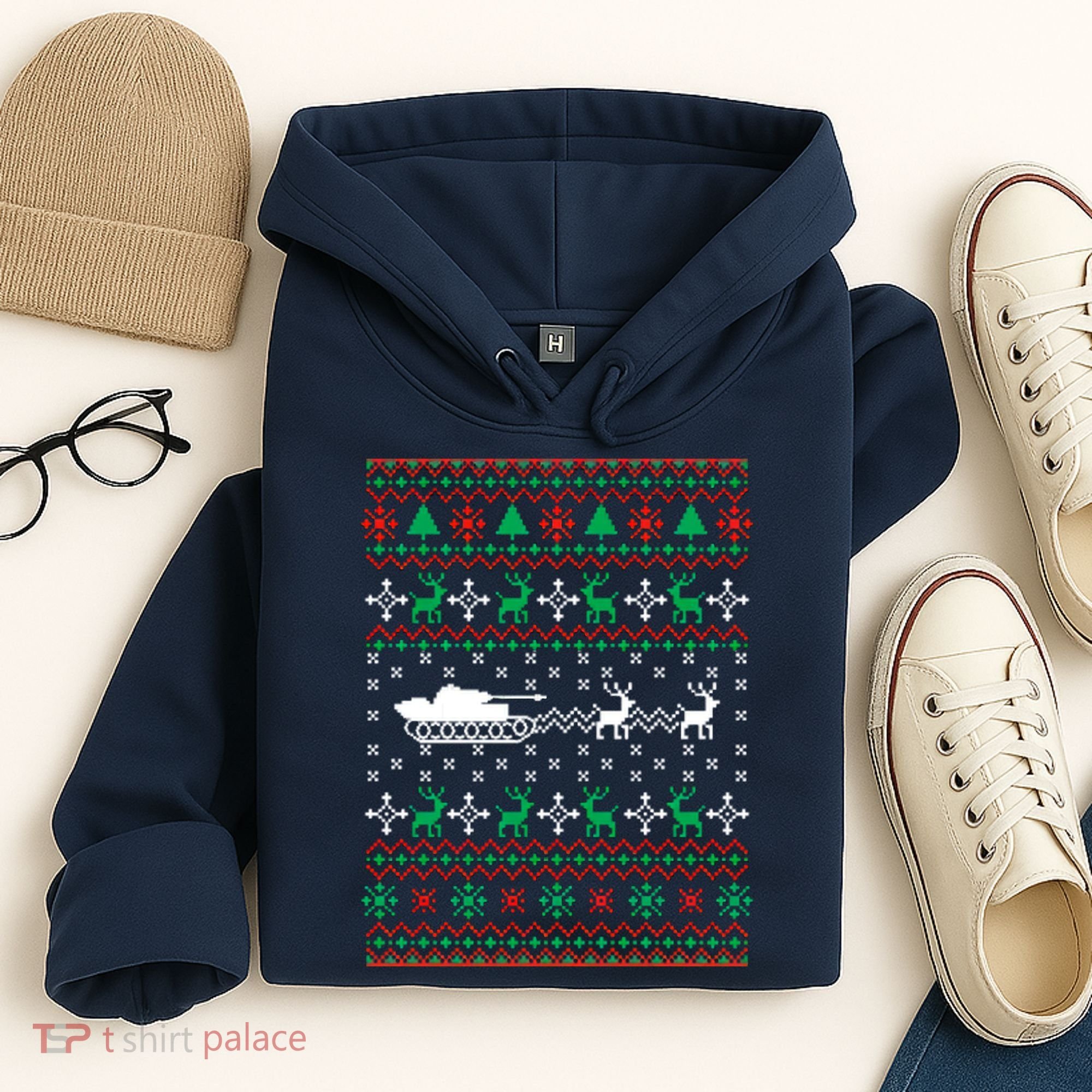 Tank Tanker Panzer Xmas Ugly Christmas Hoodie