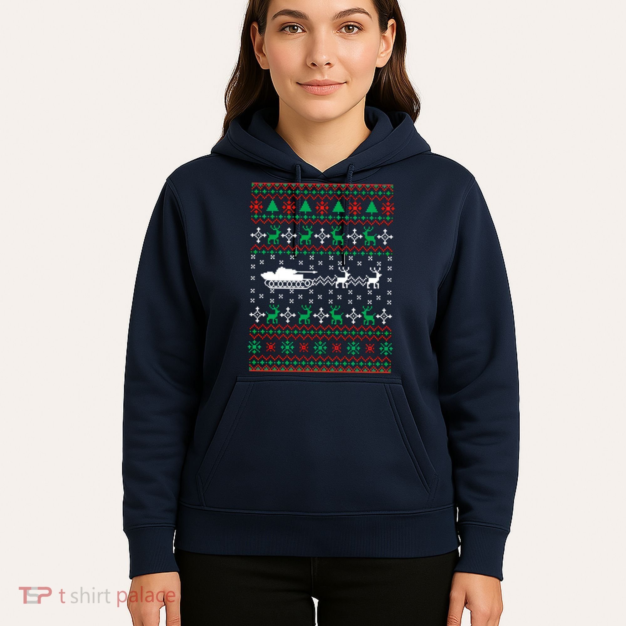 Tank Tanker Panzer Xmas Ugly Christmas Hoodie