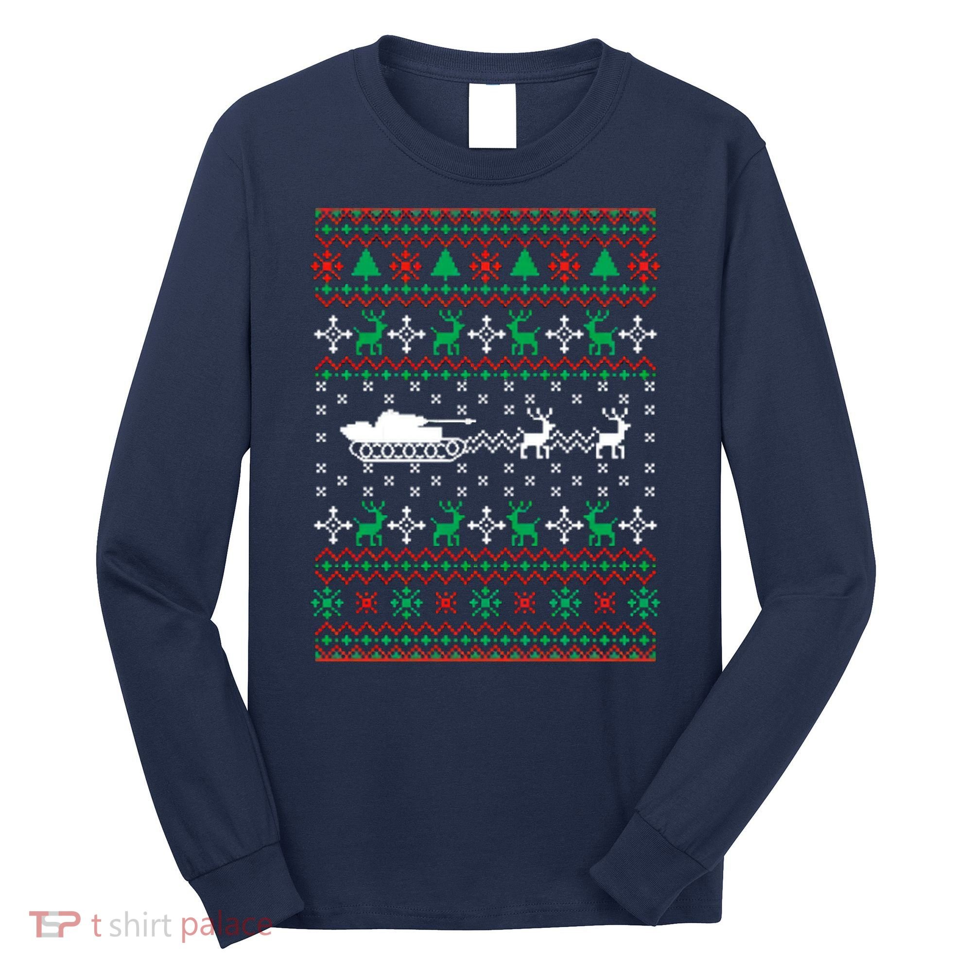 Tank Tanker Panzer Xmas Ugly Christmas Long Sleeve Shirt