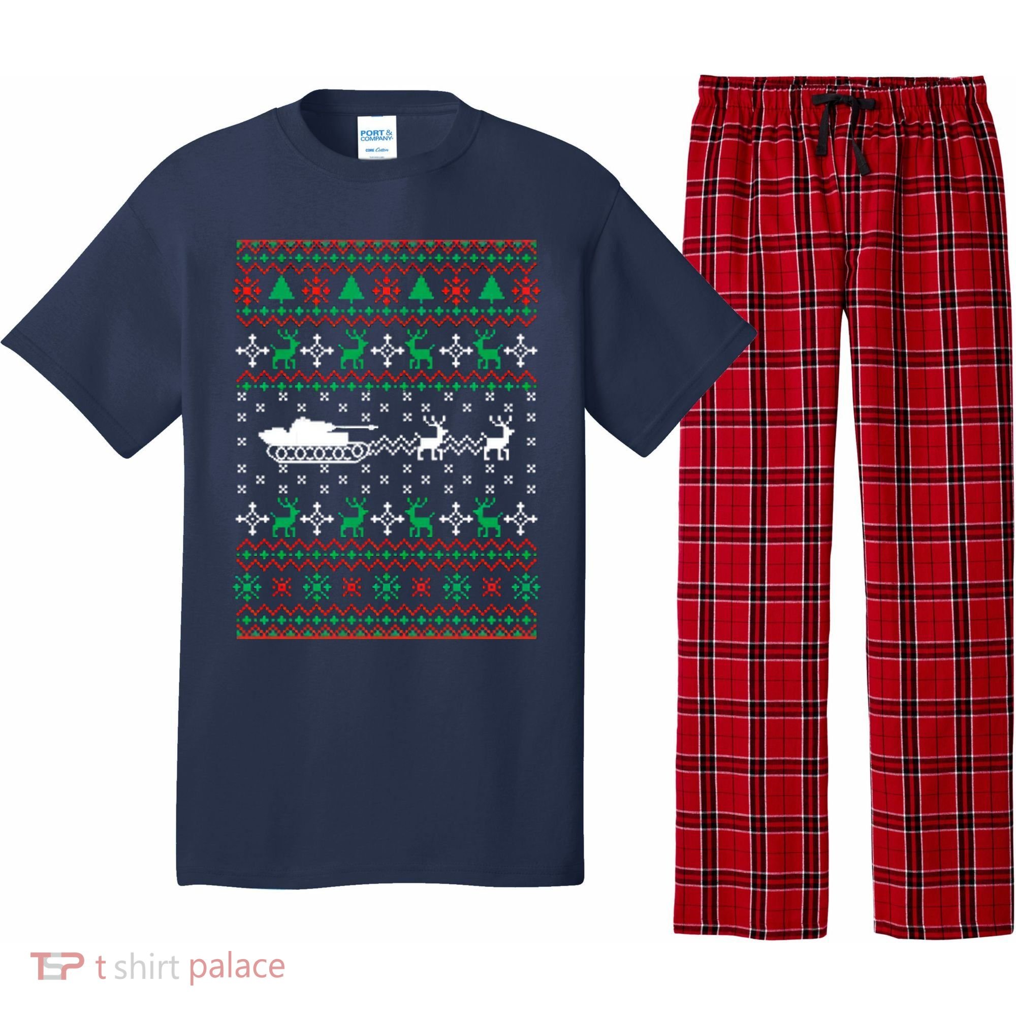 Tank Tanker Panzer Xmas Ugly Christmas Pajama Set