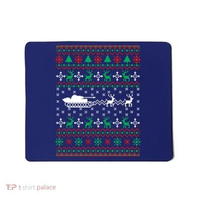 Tank Tanker Panzer Xmas Ugly Christmas Mousepad