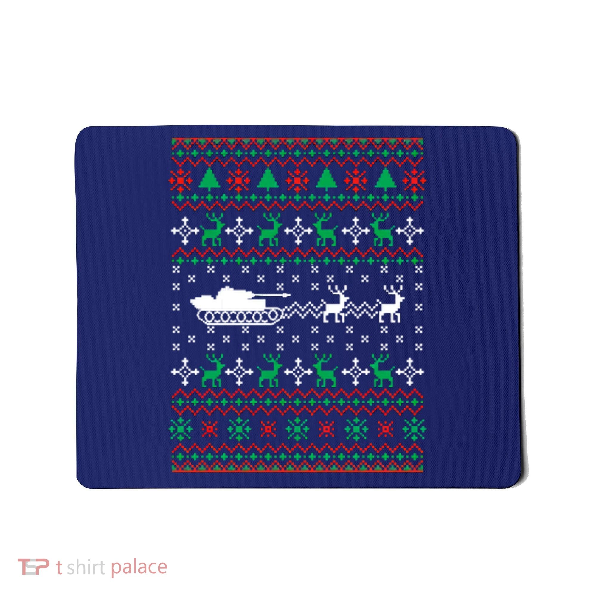 Tank Tanker Panzer Xmas Ugly Christmas Mousepad