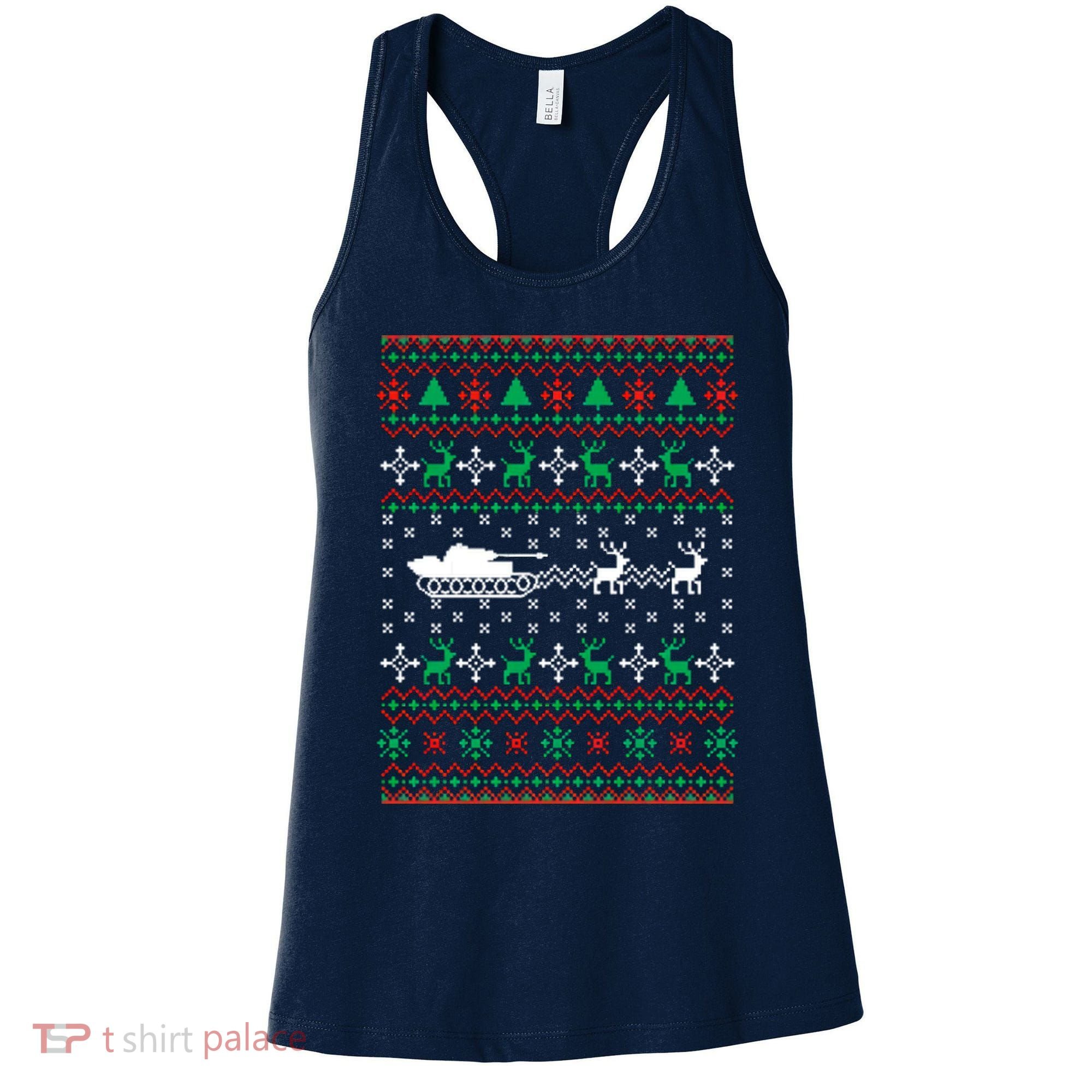 Tank Tanker Panzer Xmas Ugly Christmas Women's Tank Top